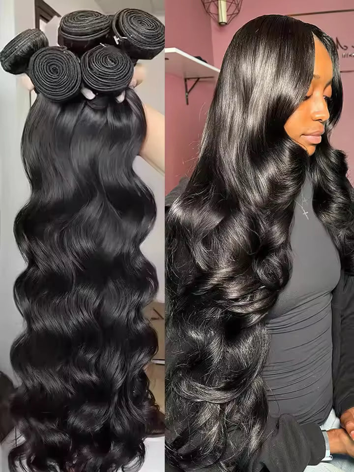 FlowQuest™ – Brazilian Body Wave Bundles • 100% Real Human Hair • Salon-Grade Quality