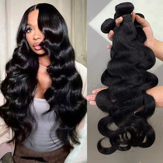 FlowQuest™ – Brazilian Body Wave Bundles • 100% Real Human Hair • Salon-Grade Quality