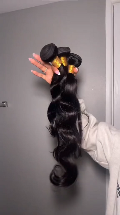 FlowQuest™ – Brazilian Body Wave Bundles • 100% Real Human Hair • Salon-Grade Quality